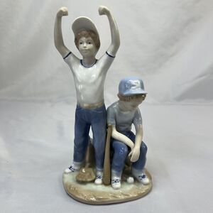 Vintage 1989 Paul Sebastian Porcelain "Home Run" Boys Baseball Figurine